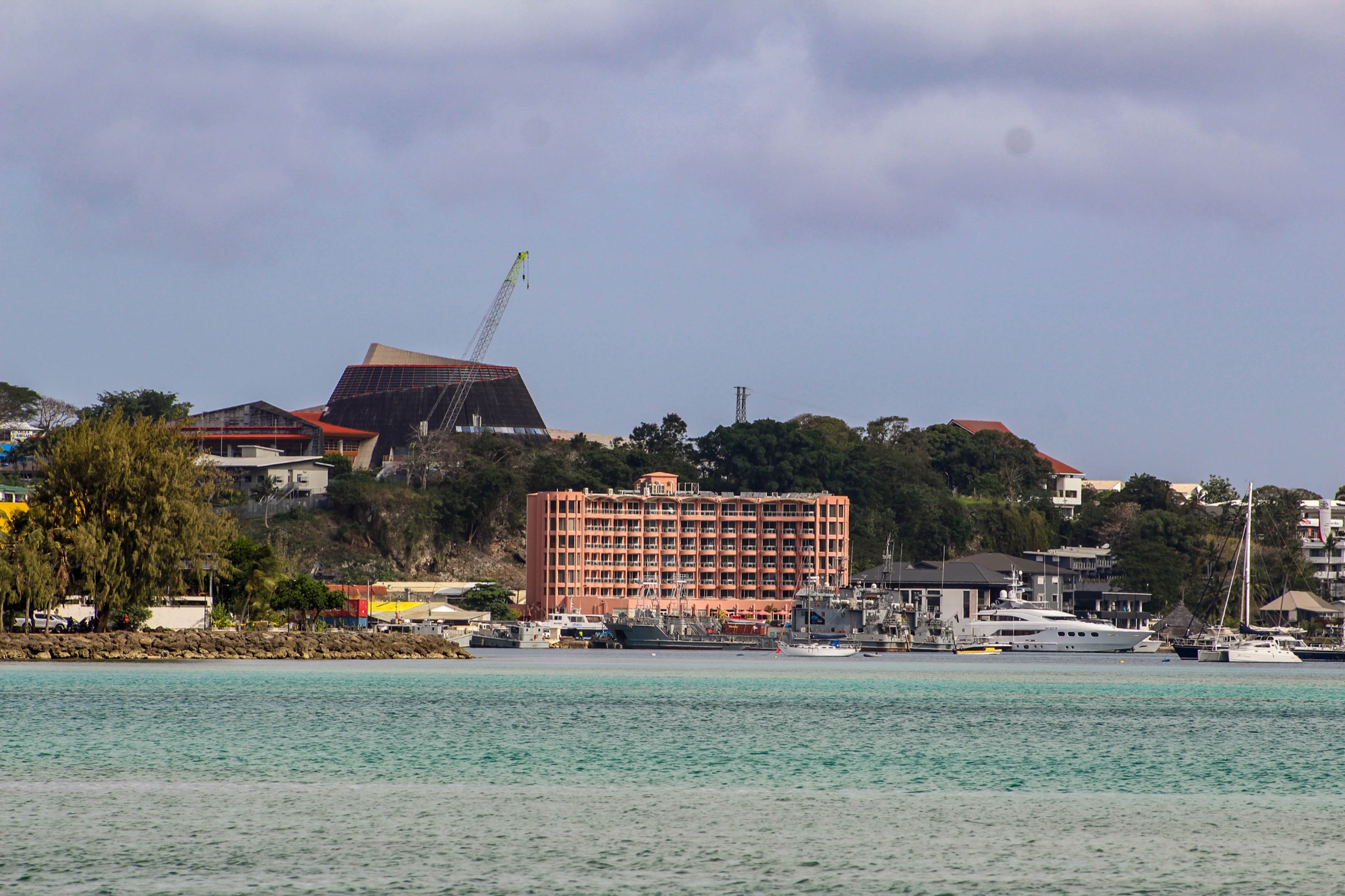 View across the Port Vila waterfront and harbour.